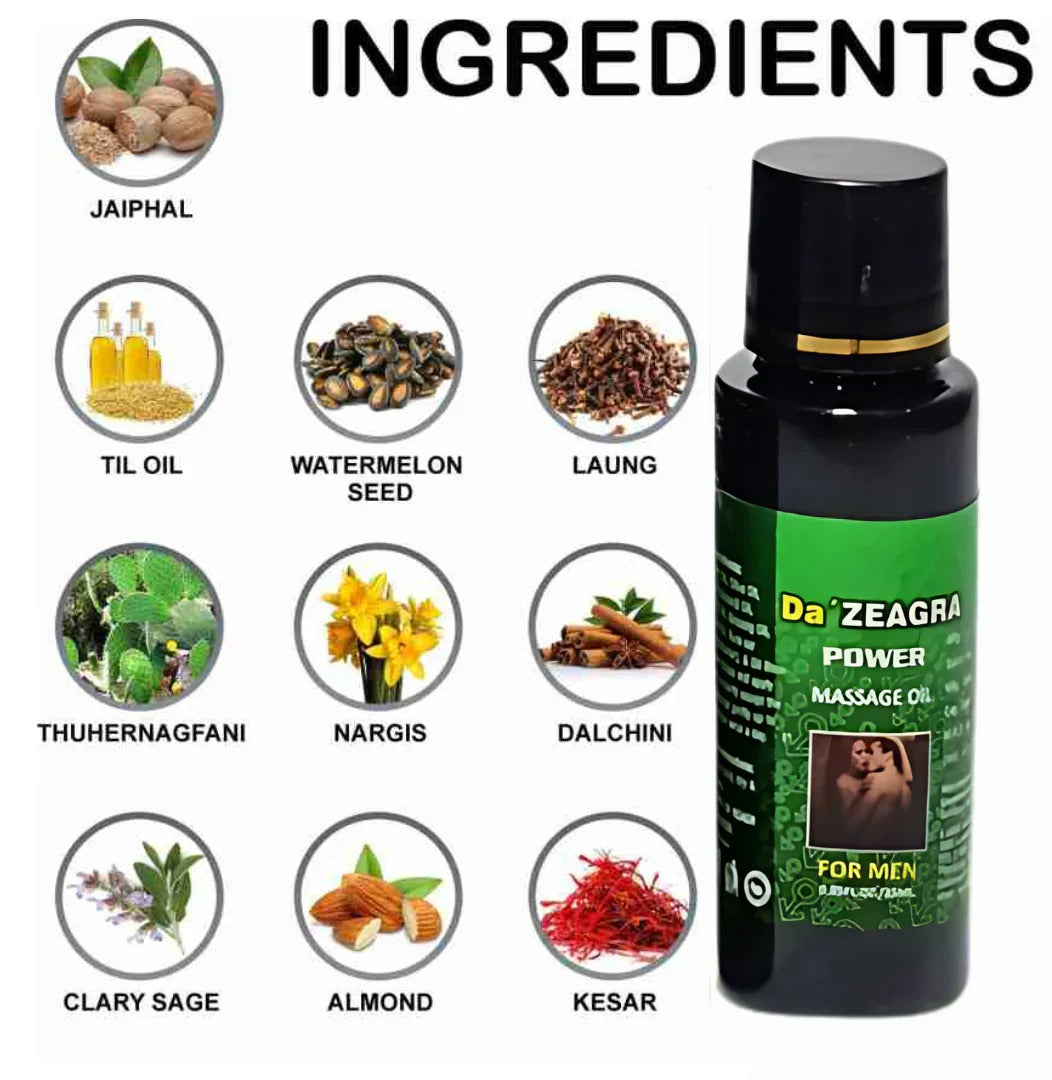 DA ZEAGRA POWER MASSAGE OIL FOR MEN
